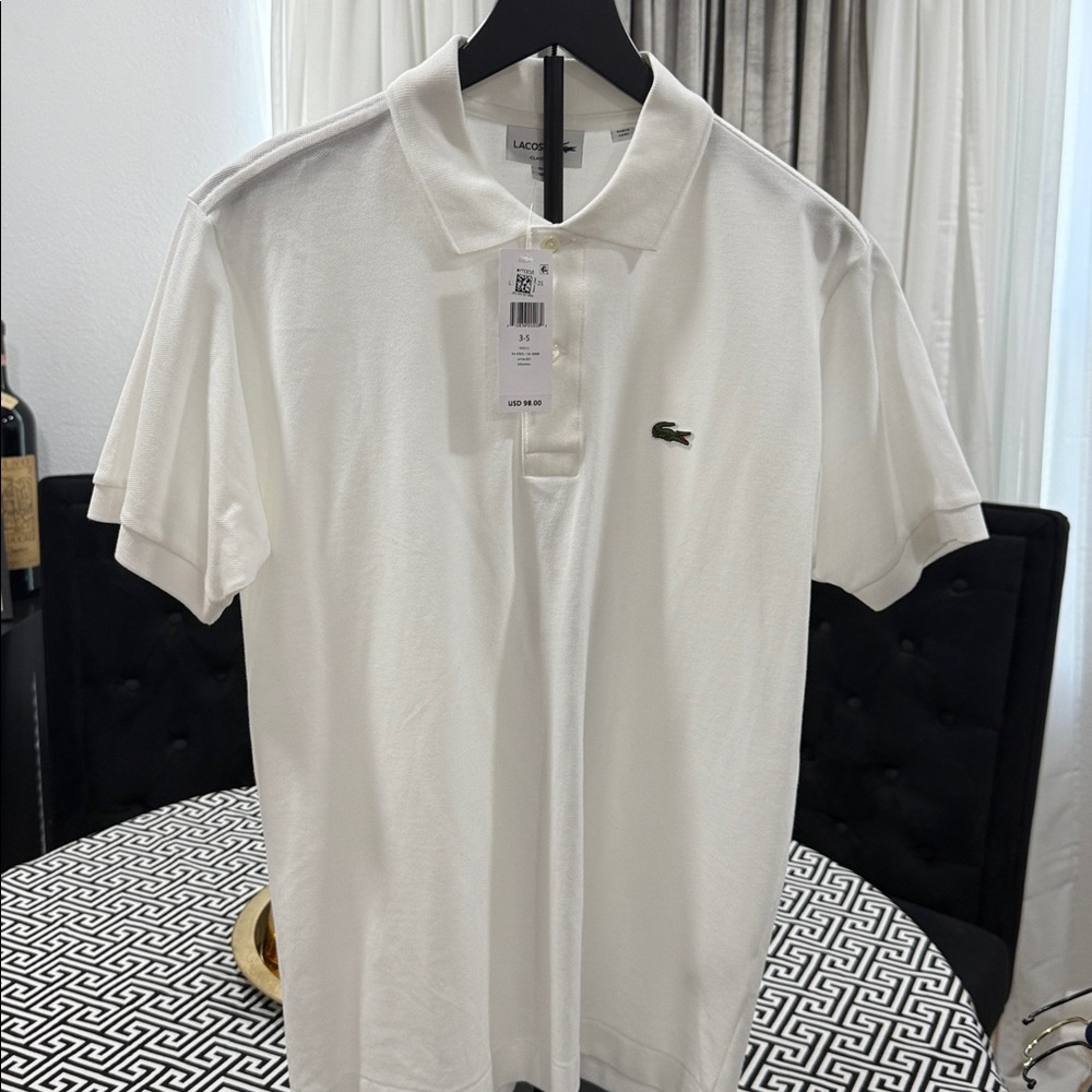 Lacoste Classic White Polo with Crocodile Logo